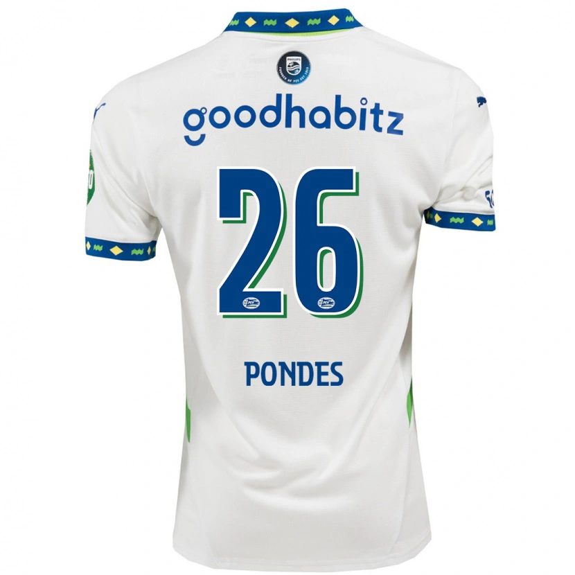 Danxen Kid Moon Pondes #26 White Dark Blue Third Jersey 2024/25 T-Shirt