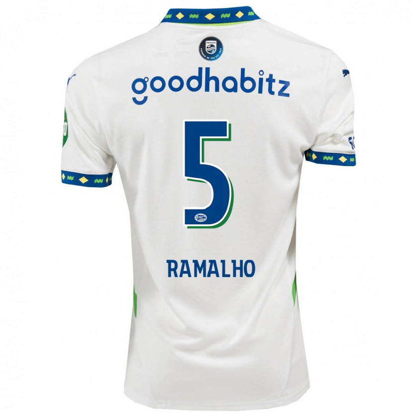 Danxen Kid André Ramalho #5 White Dark Blue Third Jersey 2024/25 T-Shirt