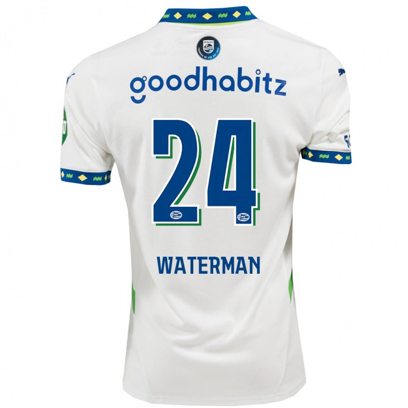 Danxen Kid Boy Waterman #24 White Dark Blue Third Jersey 2024/25 T-Shirt