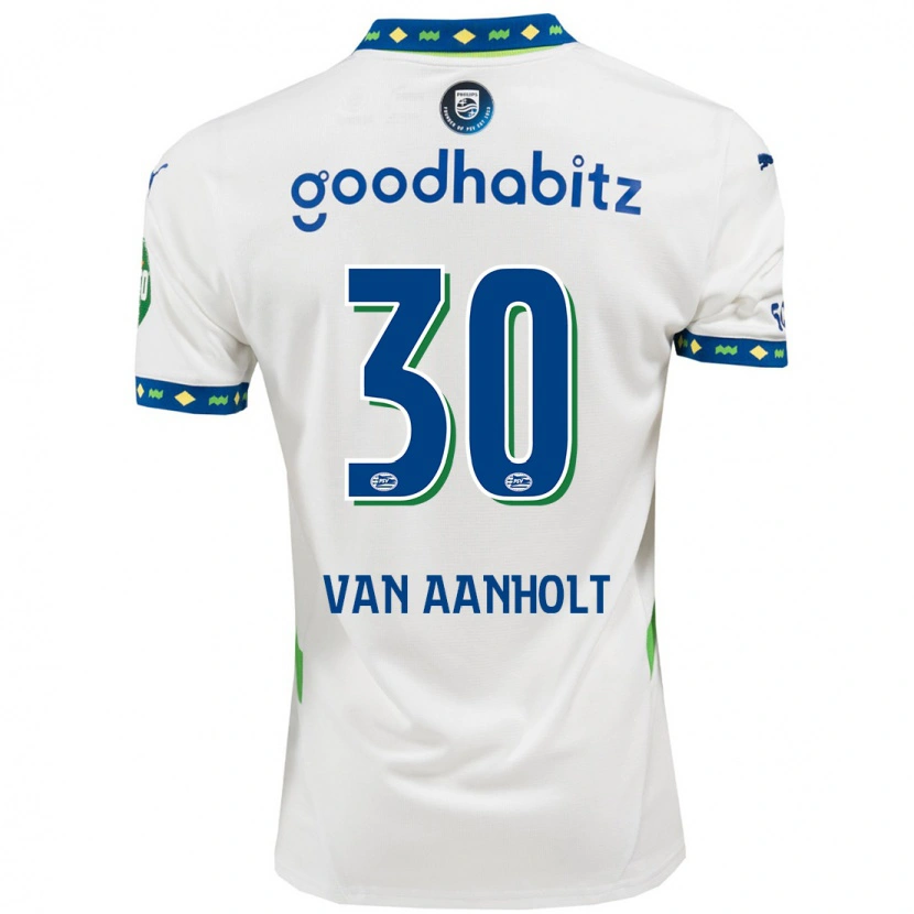 Danxen Kid Patrick Van Aanholt #30 White Dark Blue Third Jersey 2024/25 T-Shirt