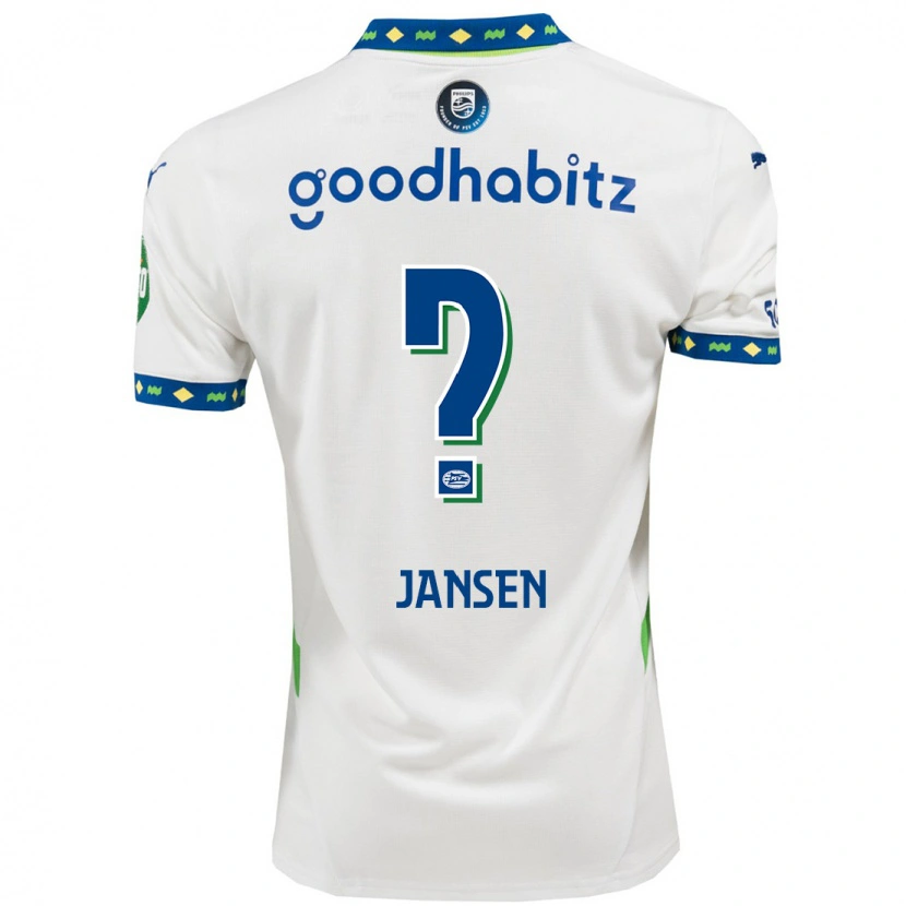 Danxen Kid Koen Jansen #0 White Dark Blue Third Jersey 2024/25 T-Shirt