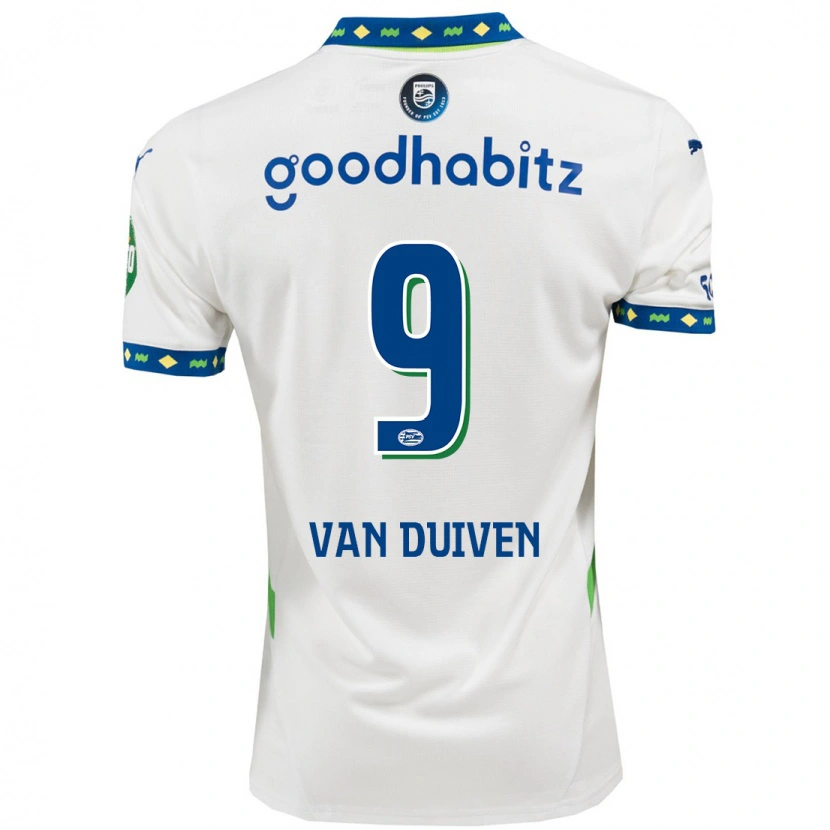 Danxen Kid Jason Van Duiven #9 White Dark Blue Third Jersey 2024/25 T-Shirt