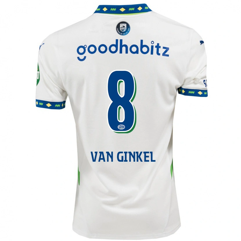 Danxen Kid Marco Van Ginkel #8 White Dark Blue Third Jersey 2024/25 T-Shirt