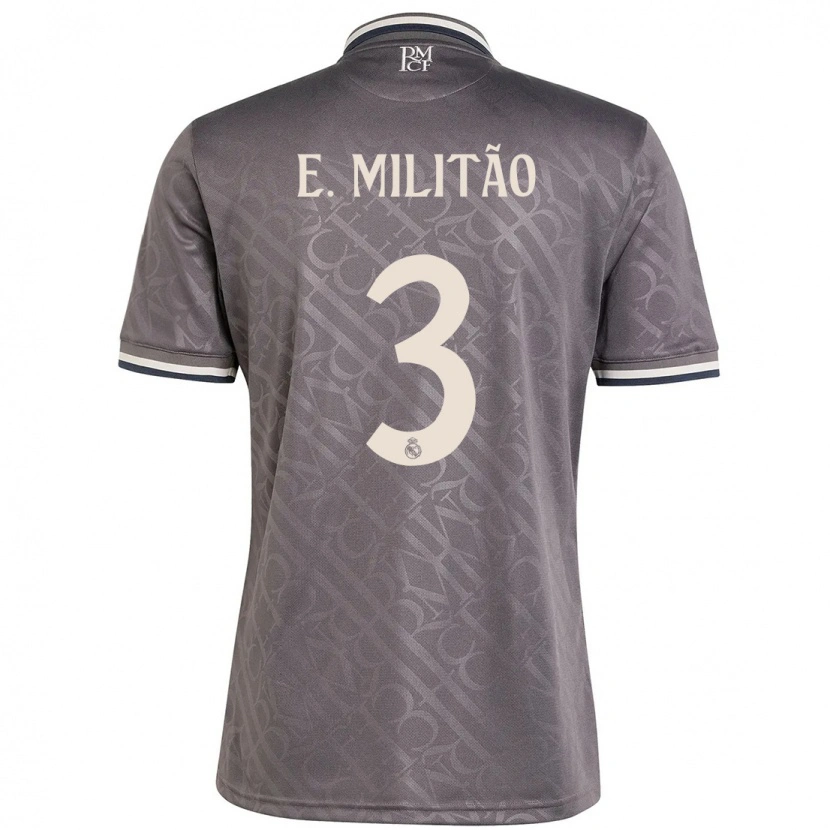 Danxen Kid Éder Militão #3 Charcoal Third Jersey 2024/25 T-Shirt