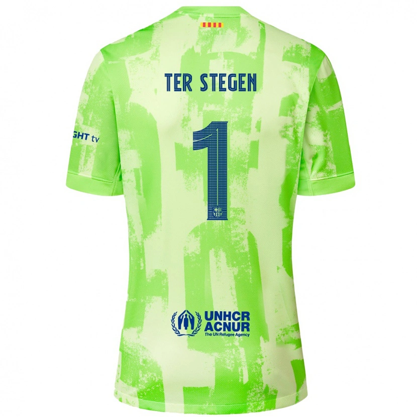 Danxen Kid Marc-André Ter Stegen #1 Lime Third Jersey 2024/25 T-Shirt