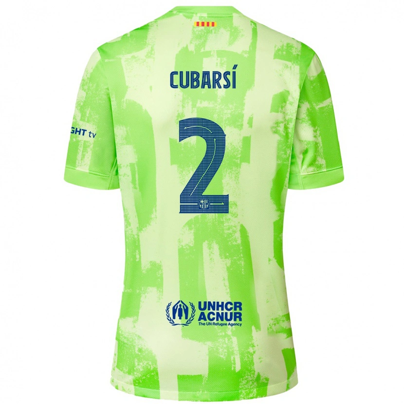 Danxen Kid Pau Cubarsí #2 Lime Third Jersey 2024/25 T-Shirt