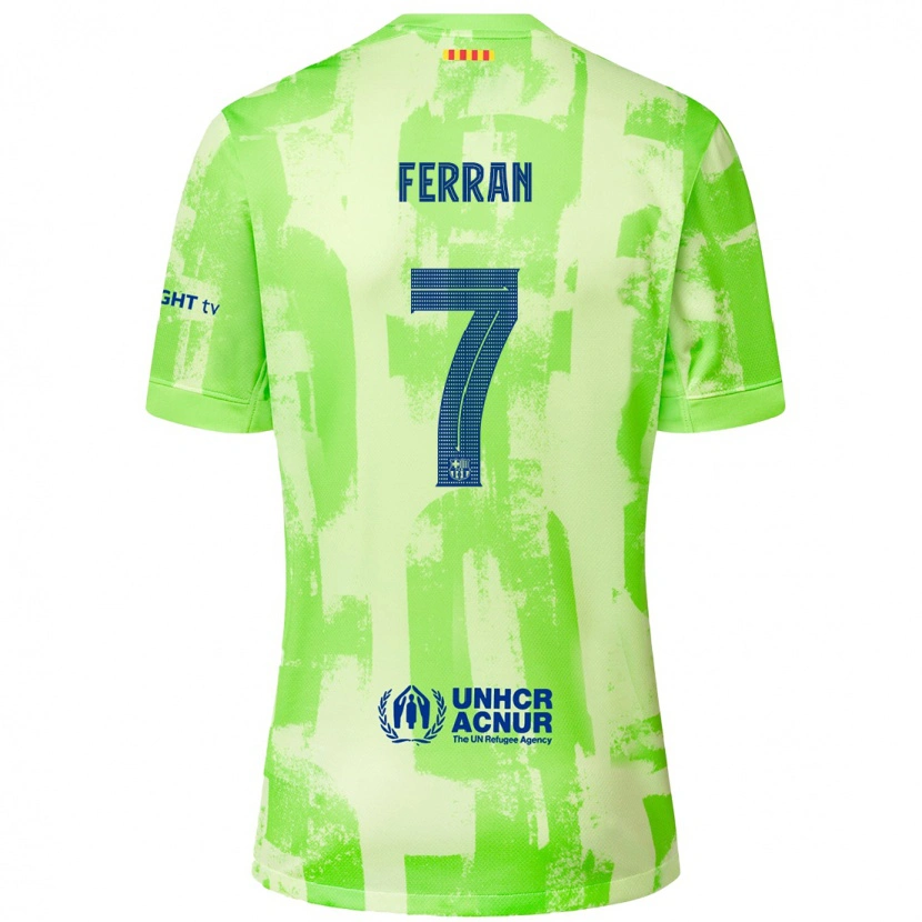 Danxen Kid Ferran Torres #7 Lime Third Jersey 2024/25 T-Shirt