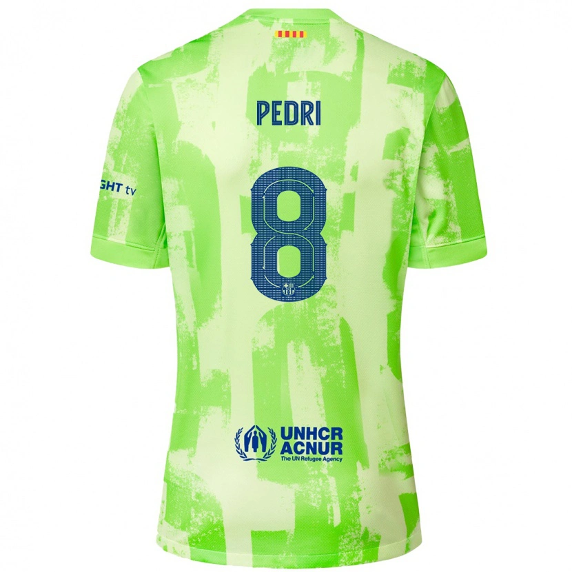 Danxen Kid Pedri #8 Lime Third Jersey 2024/25 T-Shirt