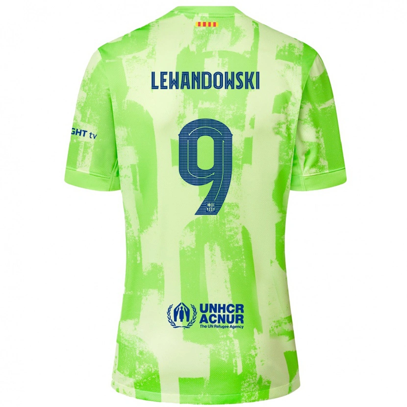 Danxen Kid Robert Lewandowski #9 Lime Third Jersey 2024/25 T-Shirt