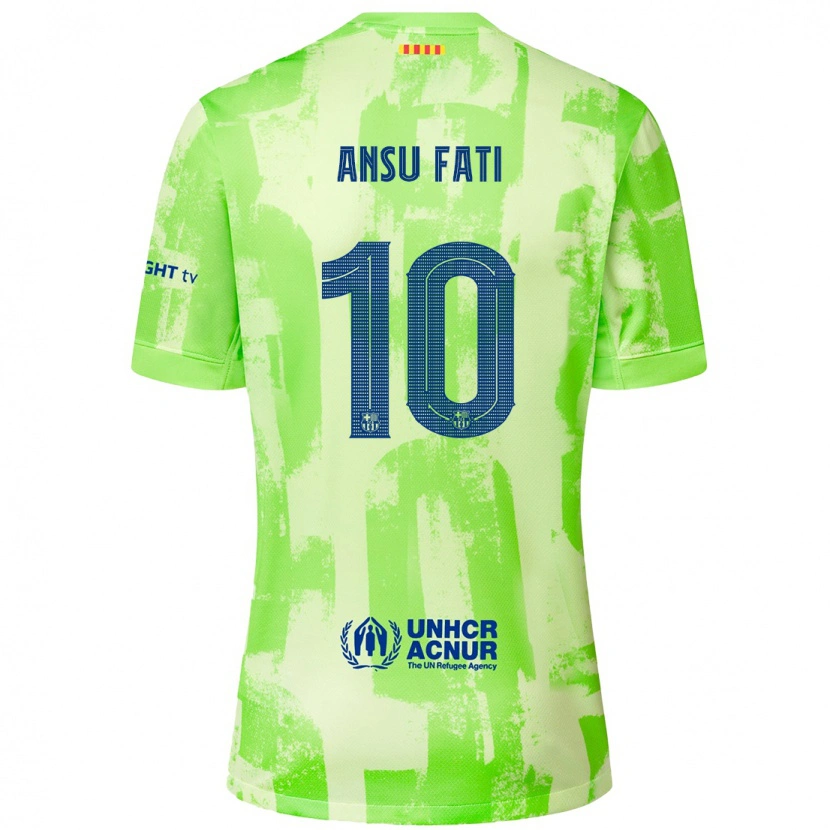 Danxen Kid Ansu Fati #10 Lime Third Jersey 2024/25 T-Shirt