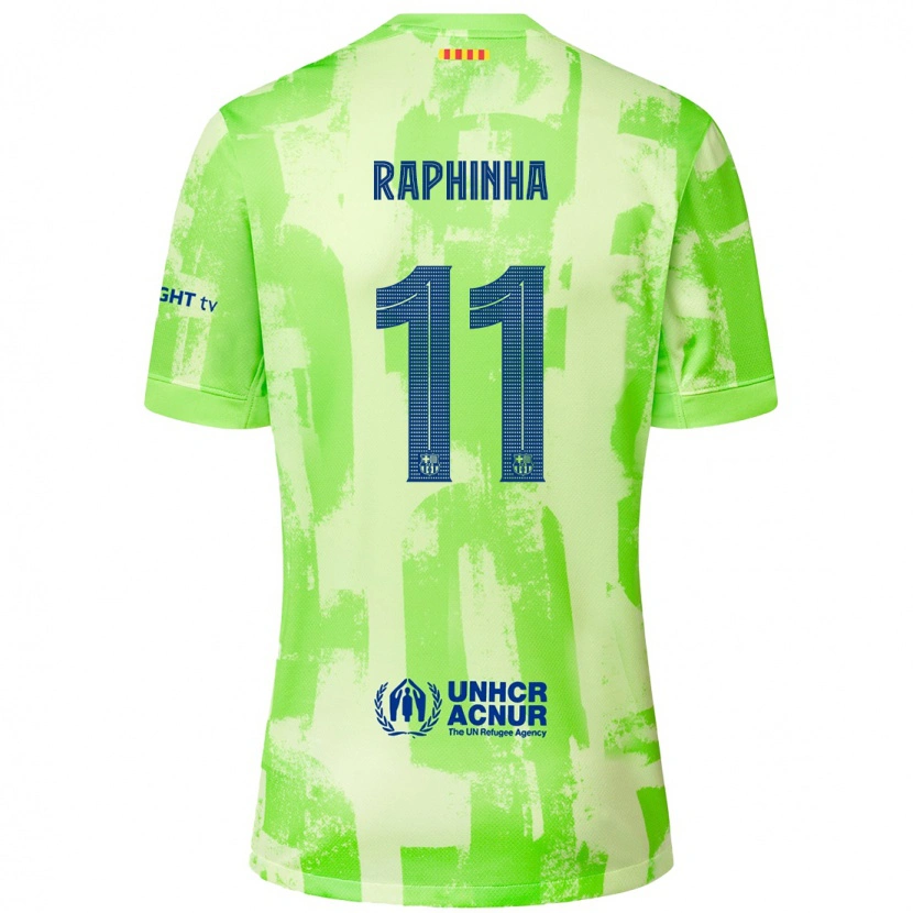 Danxen Kid Raphinha #11 Lime Third Jersey 2024/25 T-Shirt