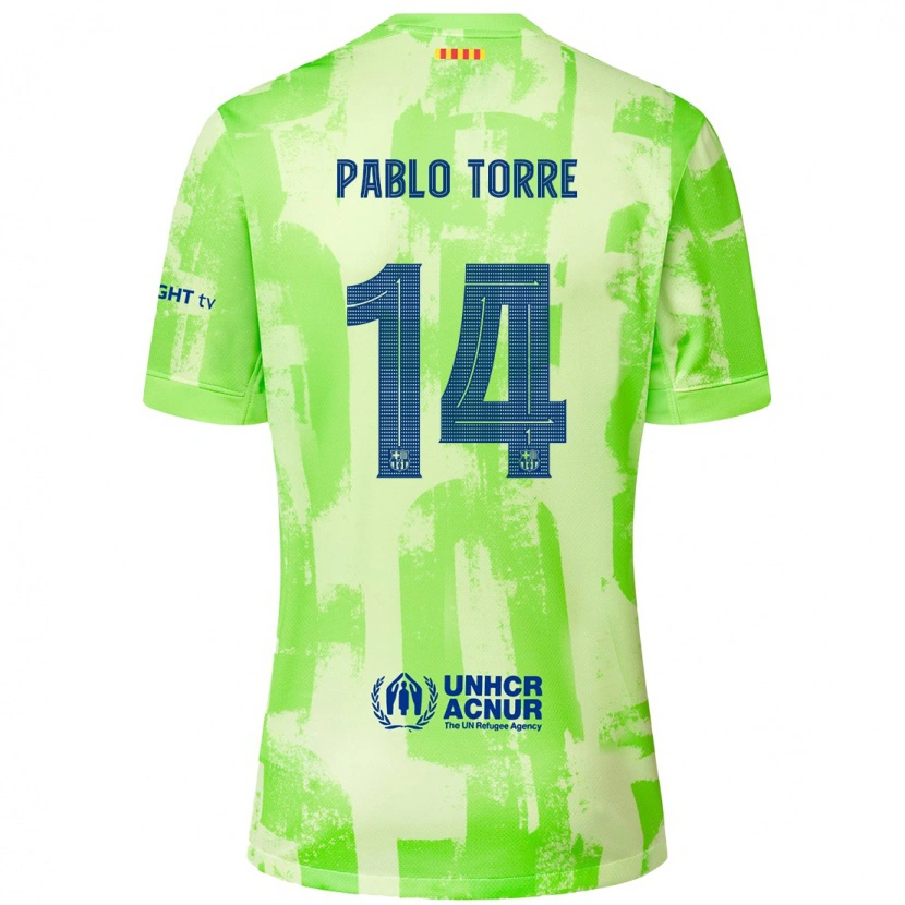 Danxen Kid Pablo Torre #14 Lime Third Jersey 2024/25 T-Shirt