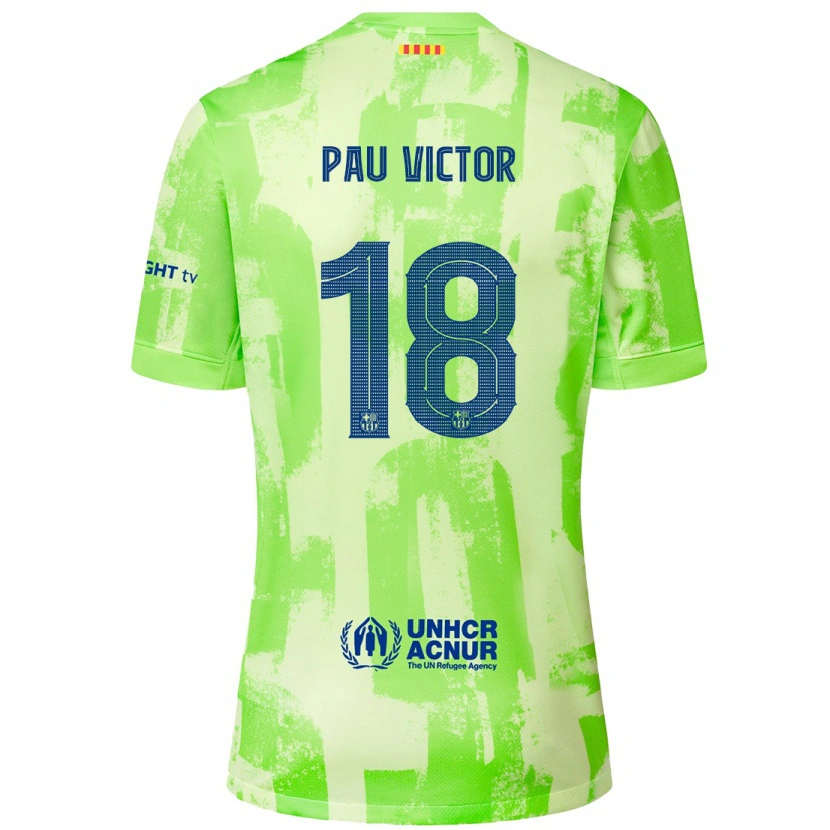 Danxen Kid Pau Víctor #18 Lime Third Jersey 2024/25 T-Shirt