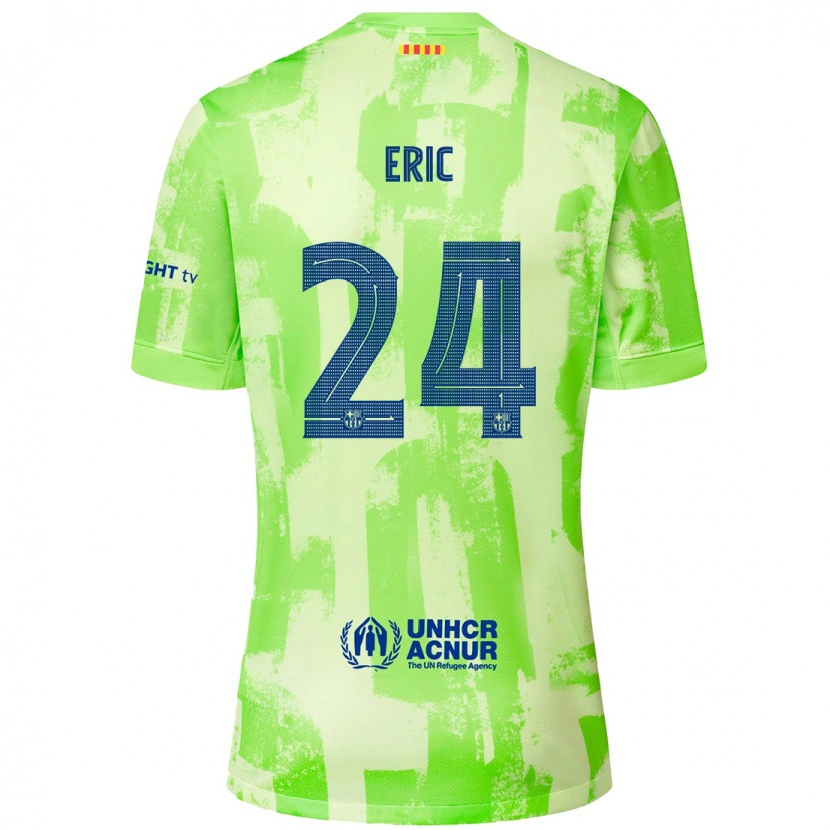 Danxen Kid Eric García #24 Lime Third Jersey 2024/25 T-Shirt