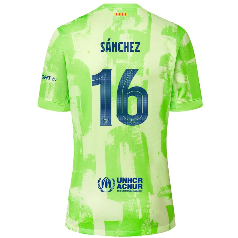 Danxen Kid Edu Sánchez #16 Lime Third Jersey 2024/25 T-Shirt