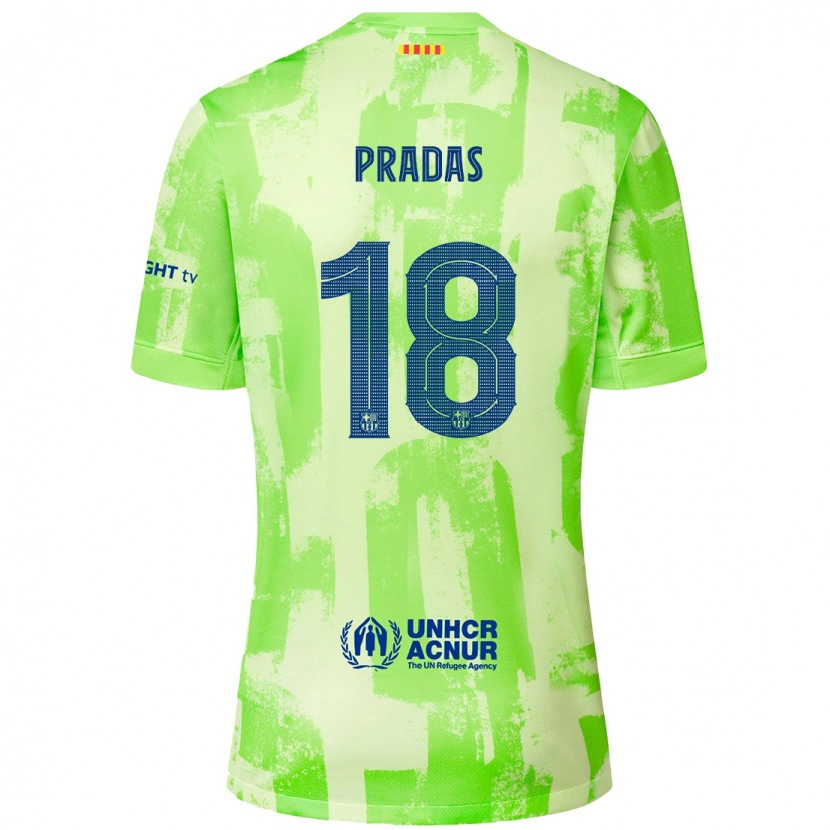 Danxen Kid Arnau Pradas #18 Lime Third Jersey 2024/25 T-Shirt