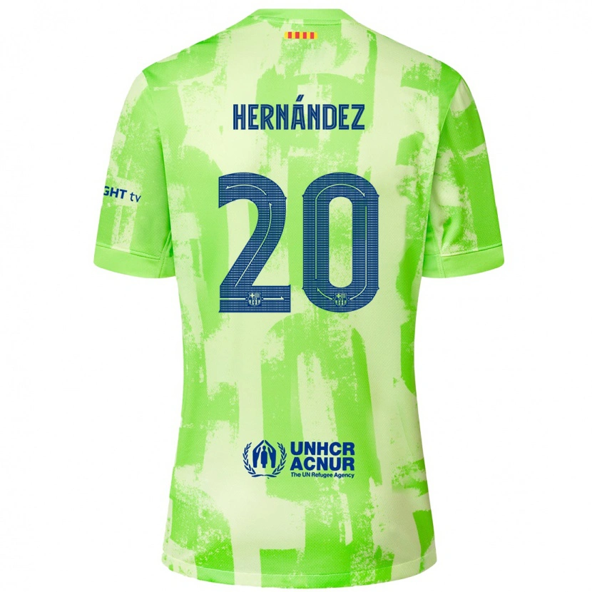 Danxen Kid Unai Hernández #20 Lime Third Jersey 2024/25 T-Shirt