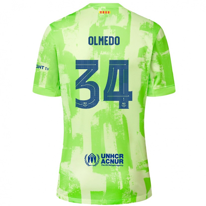 Danxen Kid Alexis Olmedo #34 Lime Third Jersey 2024/25 T-Shirt