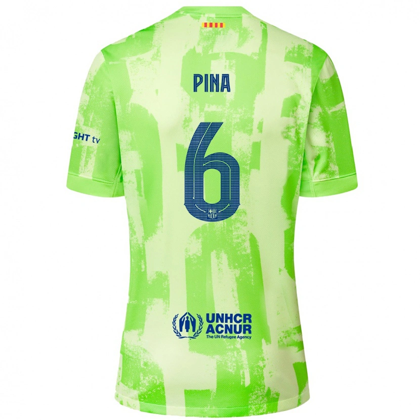 Danxen Kid Clàudia Pina #6 Lime Third Jersey 2024/25 T-Shirt