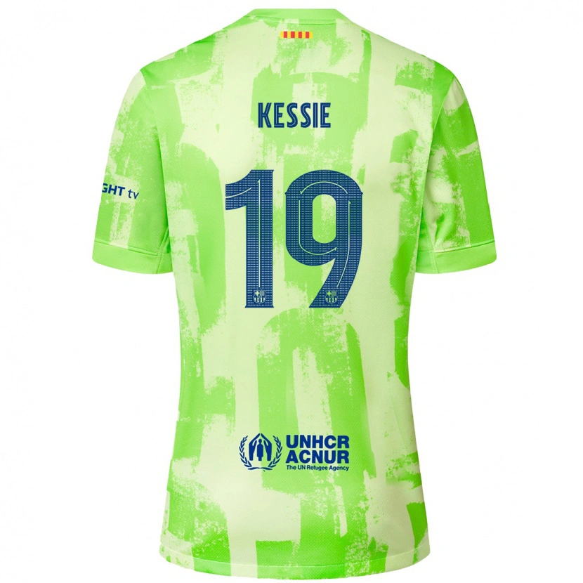 Danxen Kid Franck Kessie #19 Lime Third Jersey 2024/25 T-Shirt