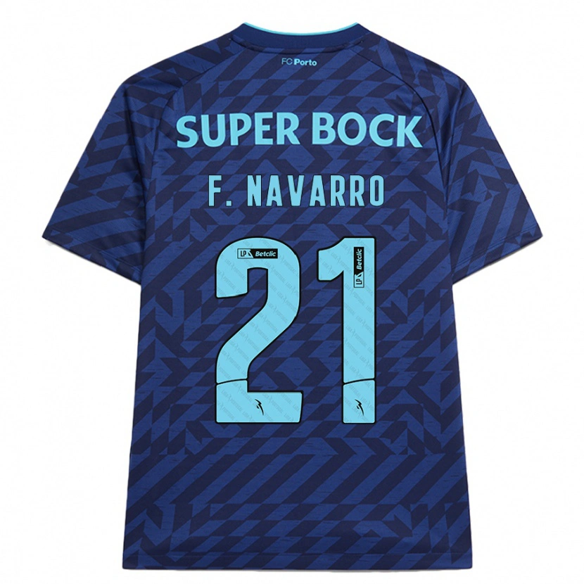 Danxen Kid Fran Navarro #21 Navy Blue Third Jersey 2024/25 T-Shirt