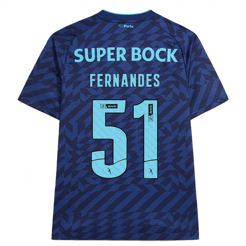 Danxen Kid Diogo Fernandes #51 Navy Blue Third Jersey 2024/25 T-Shirt