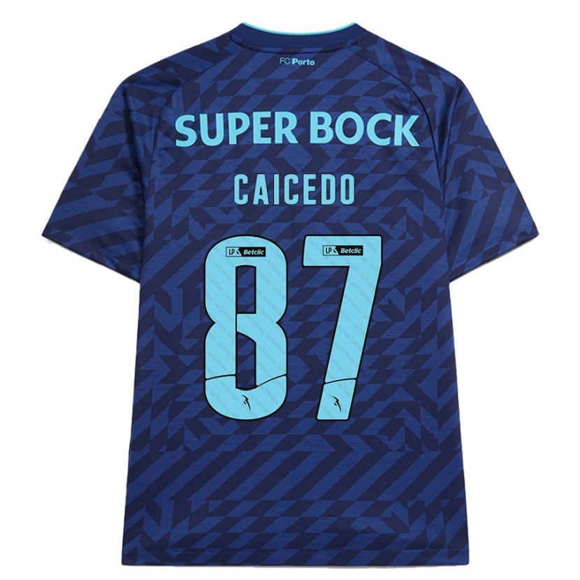 Danxen Kid Brayan Caicedo #87 Navy Blue Third Jersey 2024/25 T-Shirt