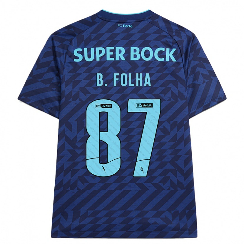 Danxen Kid Bernardo Folha #87 Navy Blue Third Jersey 2024/25 T-Shirt