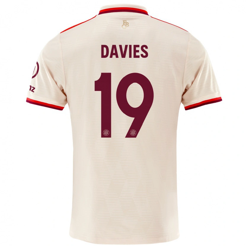 Danxen Kid Alphonso Davies #19 Linen Third Jersey 2024/25 T-Shirt