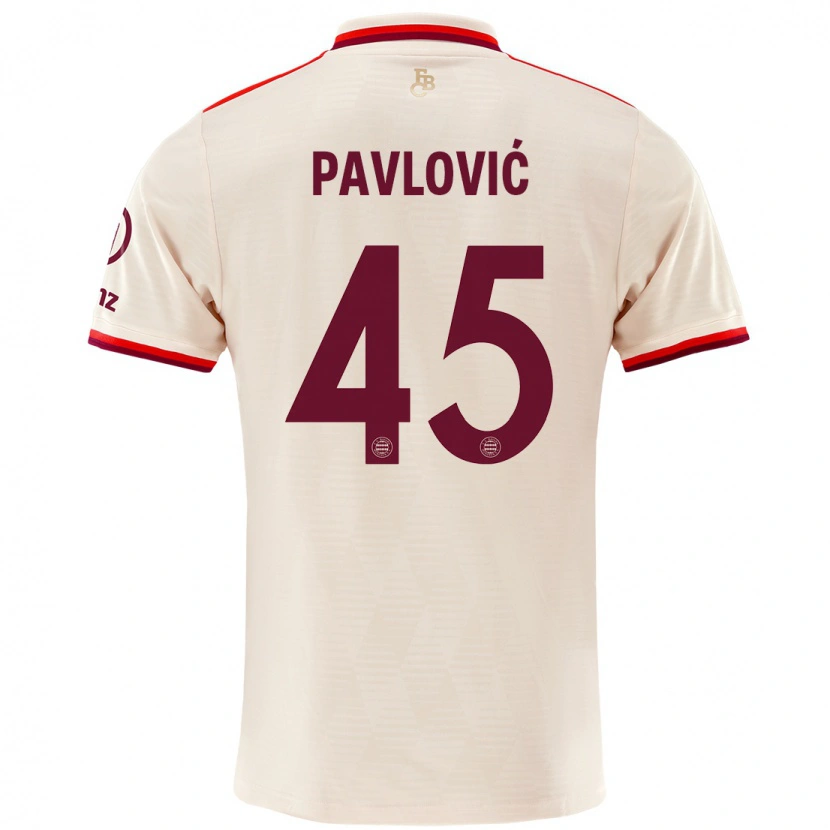 Danxen Kid Aleksandar Pavlovic #45 Linen Third Jersey 2024/25 T-Shirt