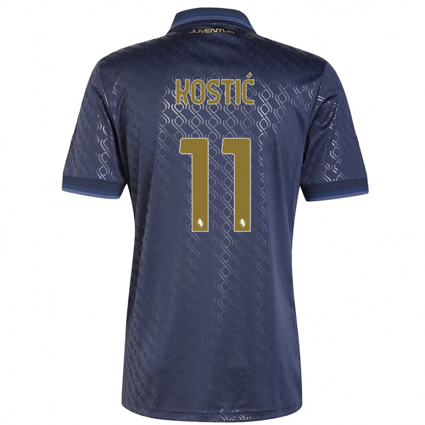 Danxen Kid Filip Kostić #11 Navy Blue Third Jersey 2024/25 T-Shirt