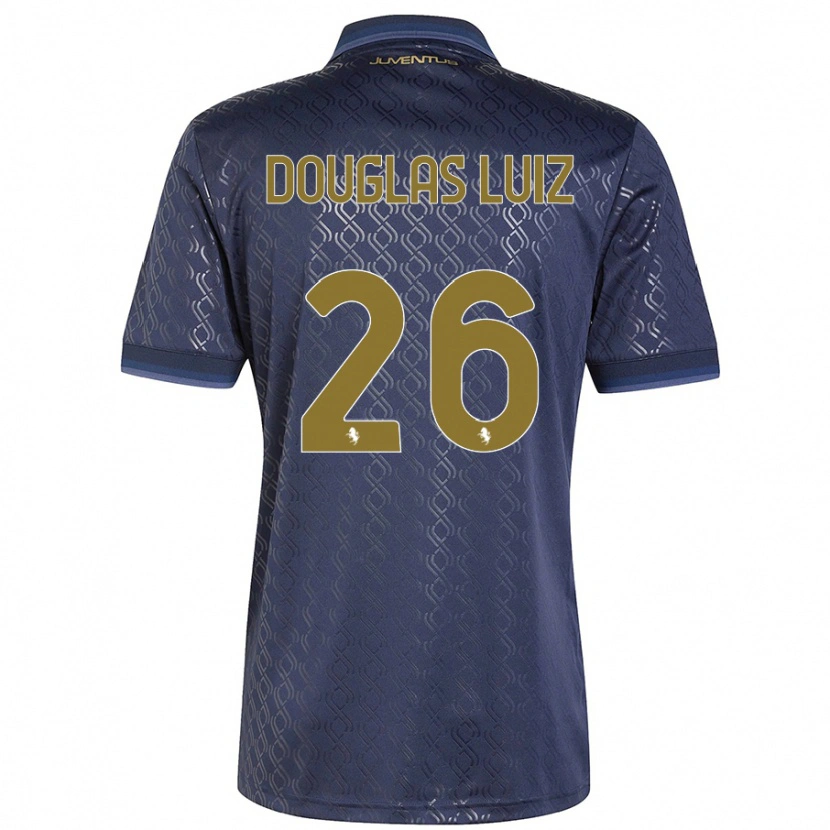 Danxen Kid Douglas Luiz #26 Navy Blue Third Jersey 2024/25 T-Shirt