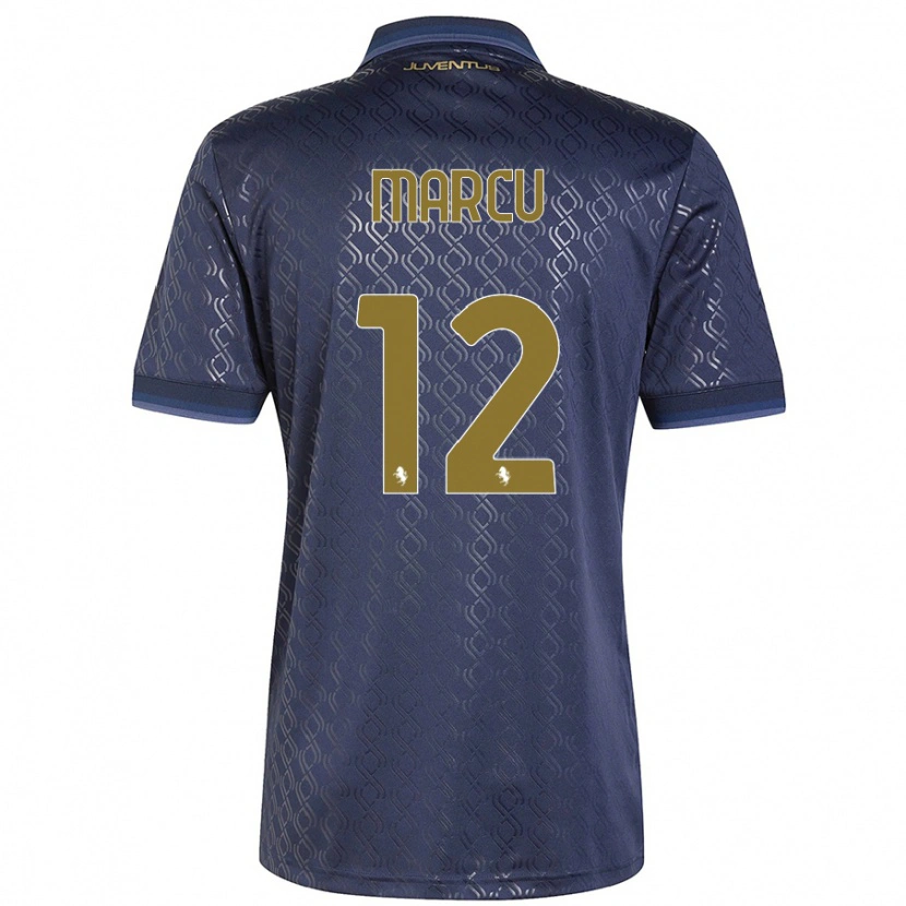 Danxen Kid Alessio Marcu #12 Navy Blue Third Jersey 2024/25 T-Shirt