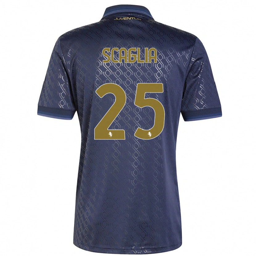 Danxen Kid Simone Scaglia #25 Navy Blue Third Jersey 2024/25 T-Shirt