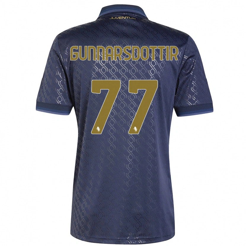 Danxen Kid Sara Björk Gunnarsdóttir #77 Navy Blue Third Jersey 2024/25 T-Shirt