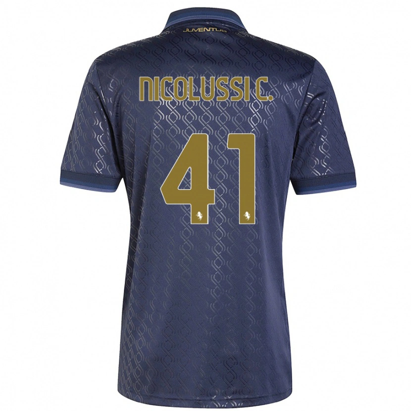 Danxen Kid Hans Nicolussi Caviglia #41 Navy Blue Third Jersey 2024/25 T-Shirt