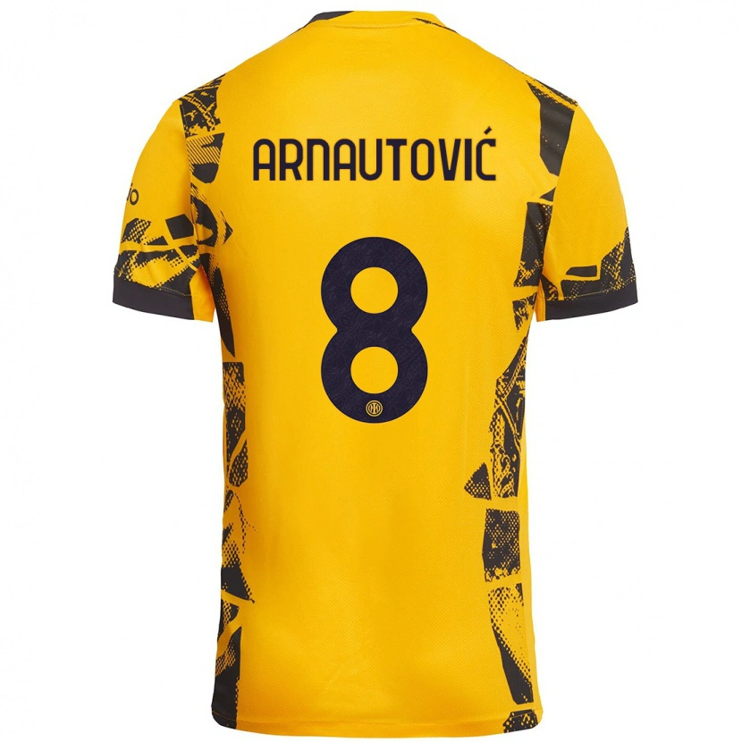 Danxen Kid Marko Arnautovic #8 Gold Black Third Jersey 2024/25 T-Shirt