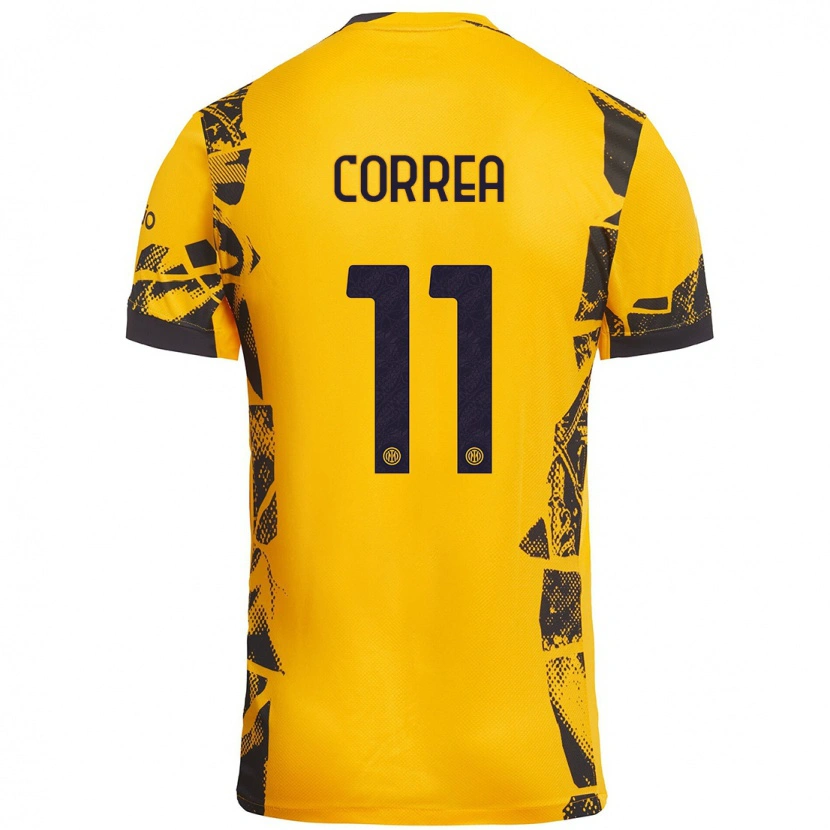 Danxen Kid Joaquín Correa #11 Gold Black Third Jersey 2024/25 T-Shirt