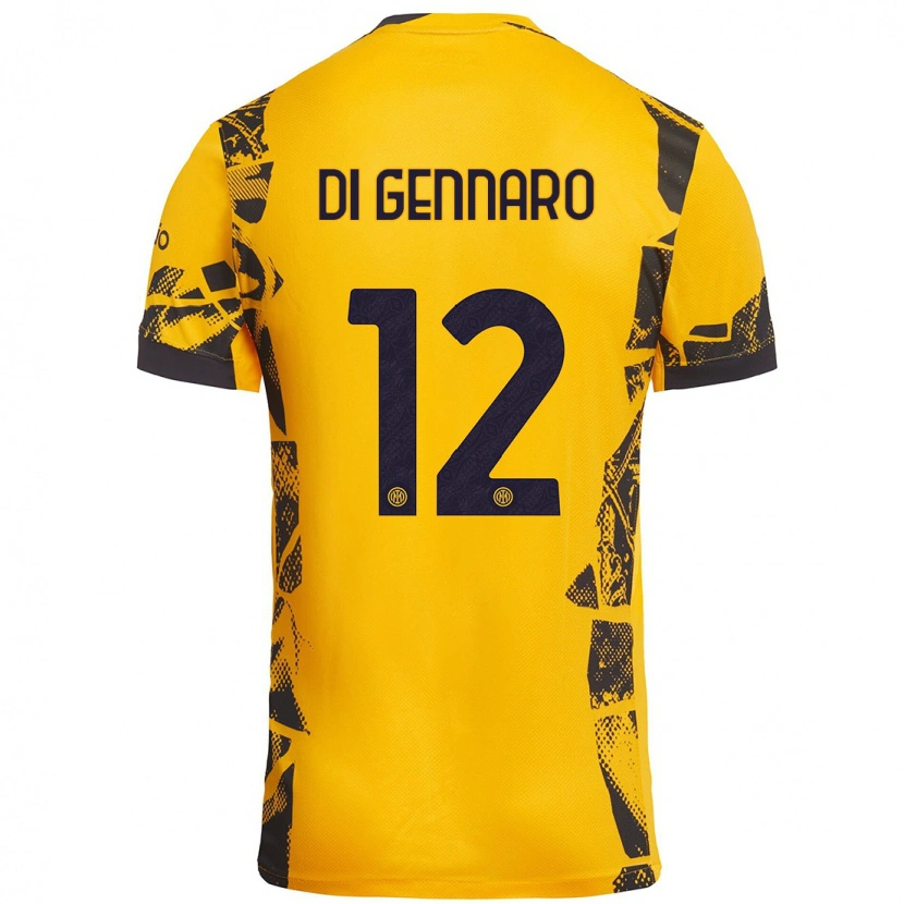 Danxen Kid Raffaele Di Gennaro #12 Gold Black Third Jersey 2024/25 T-Shirt