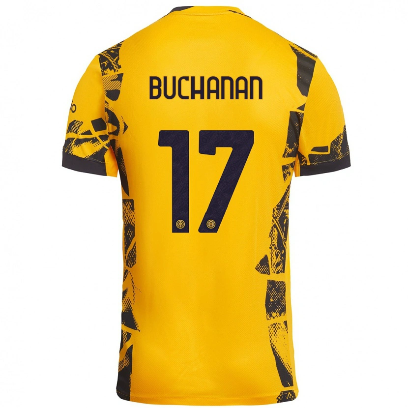 Danxen Kid Tajon Buchanan #17 Gold Black Third Jersey 2024/25 T-Shirt