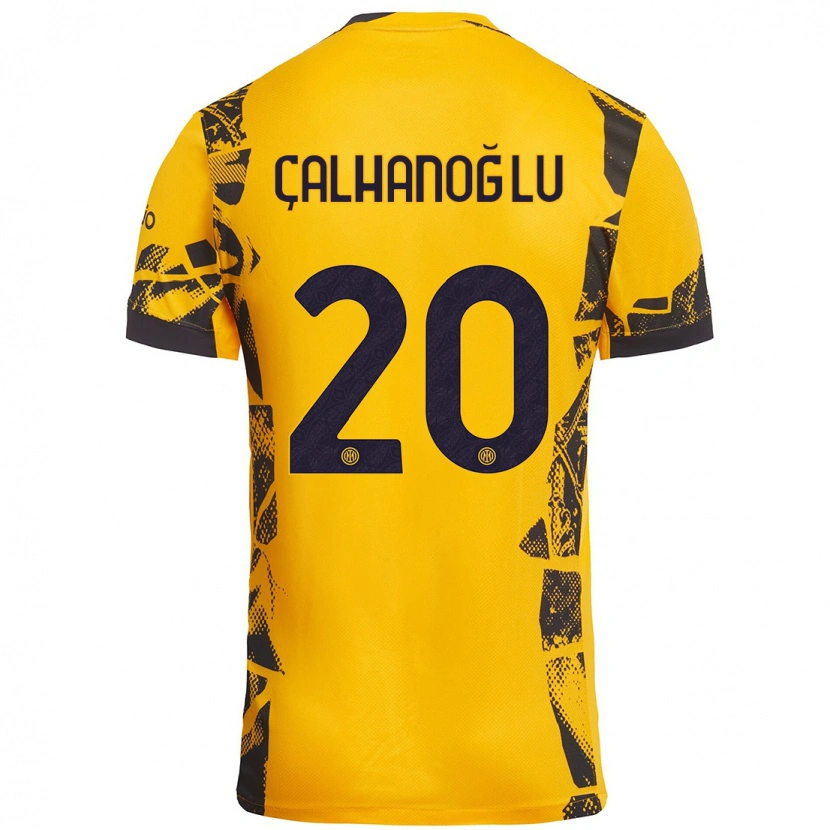 Danxen Kid Hakan Çalhanoğlu #20 Gold Black Third Jersey 2024/25 T-Shirt