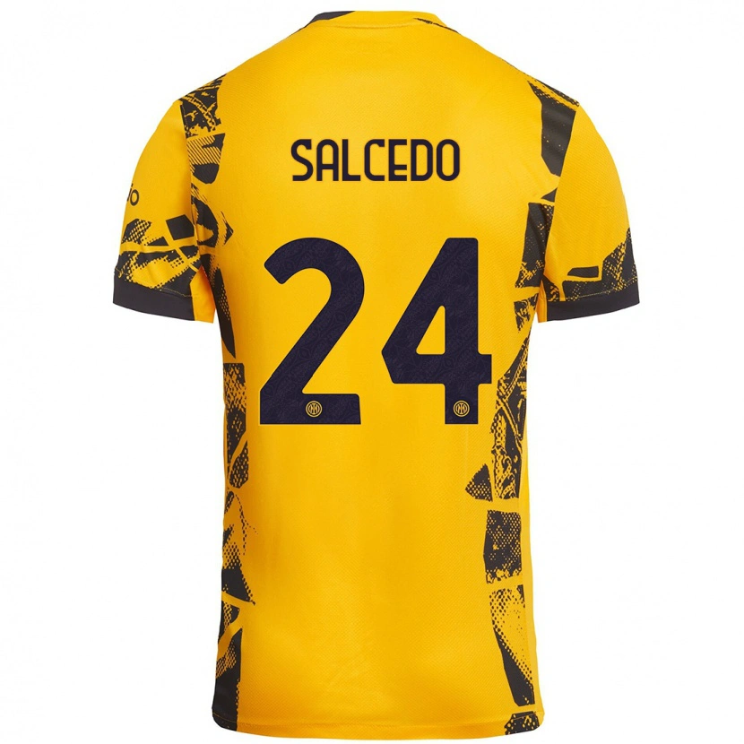 Danxen Kid Eddie Salcedo #24 Gold Black Third Jersey 2024/25 T-Shirt