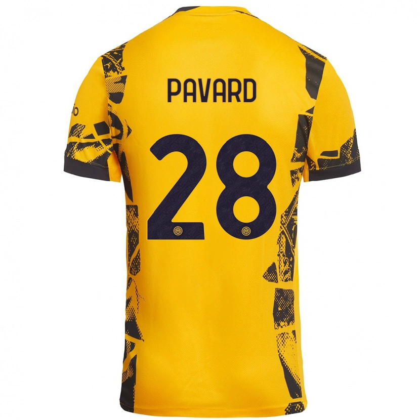 Danxen Kid Benjamin Pavard #28 Gold Black Third Jersey 2024/25 T-Shirt