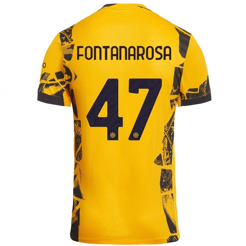 Danxen Kid Alessandro Fontanarosa #47 Gold Black Third Jersey 2024/25 T-Shirt