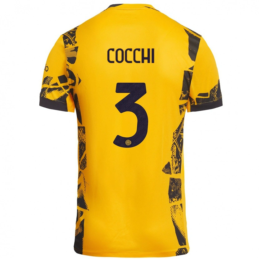 Danxen Kid Matteo Cocchi #3 Gold Black Third Jersey 2024/25 T-Shirt