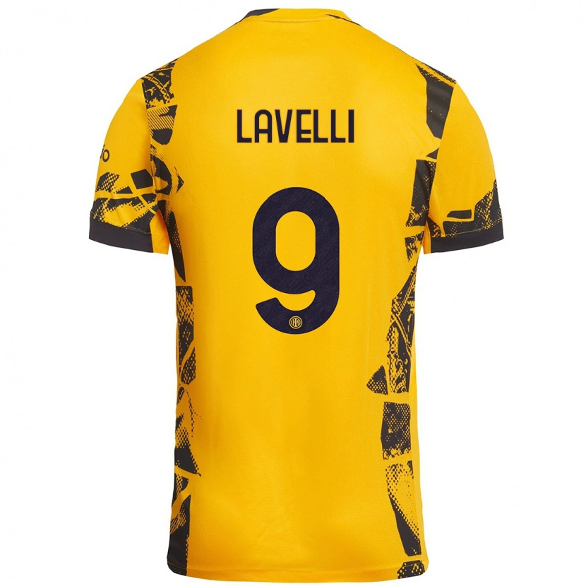 Danxen Kid Matteo Lavelli #9 Gold Black Third Jersey 2024/25 T-Shirt