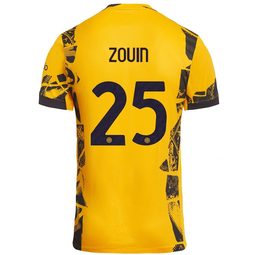 Danxen Kid Aymen Zouin #25 Gold Black Third Jersey 2024/25 T-Shirt