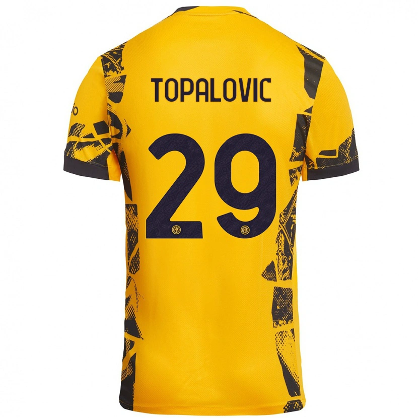 Danxen Kid Luka Topalovic #29 Gold Black Third Jersey 2024/25 T-Shirt