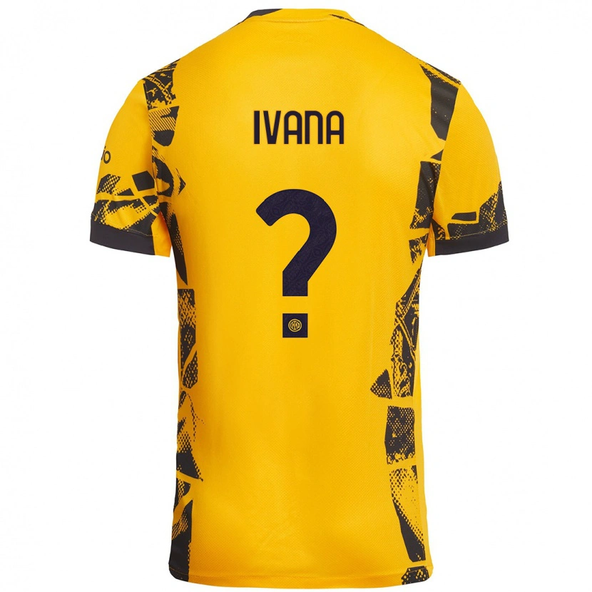 Danxen Kid Ivana Andrés #0 Gold Black Third Jersey 2024/25 T-Shirt