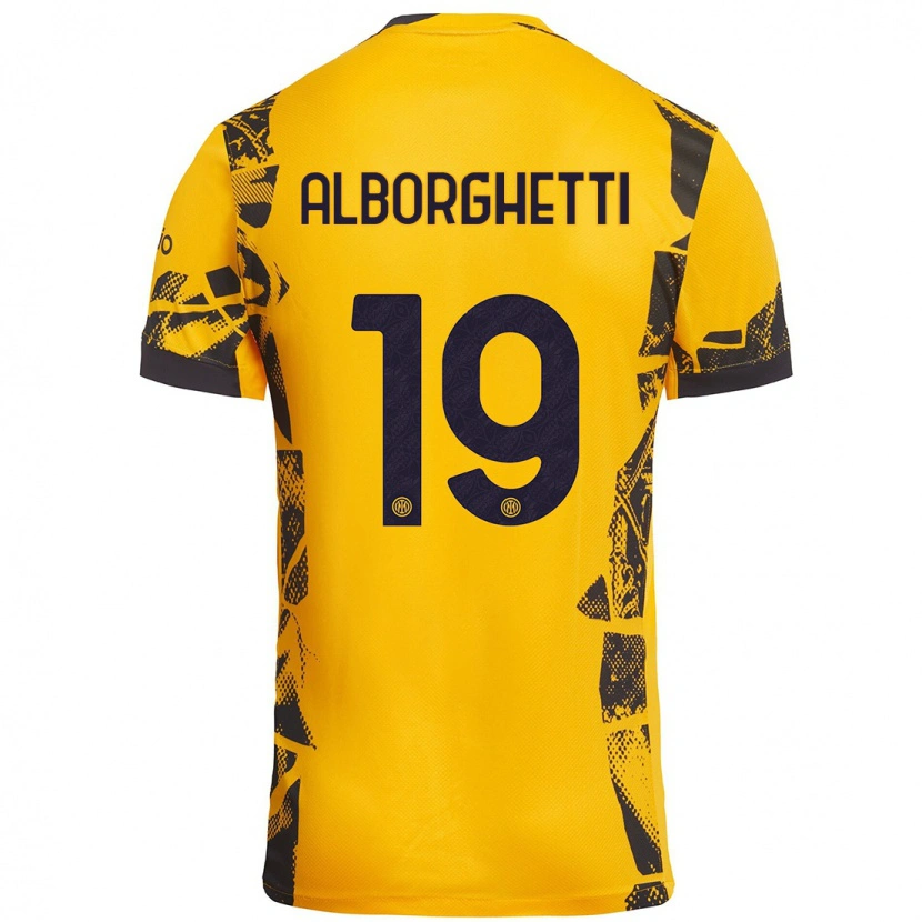 Danxen Kid Lisa Alborghetti #19 Gold Black Third Jersey 2024/25 T-Shirt